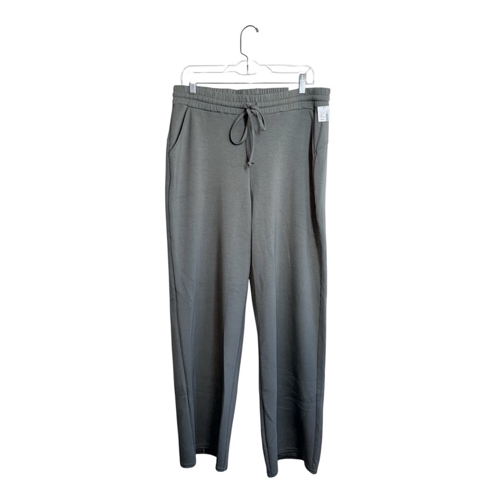 Maurices Cloud Scuba Wide Leg Sweatpants Sage Green High Rise NWT Large Women’s - Picture 1 of 13